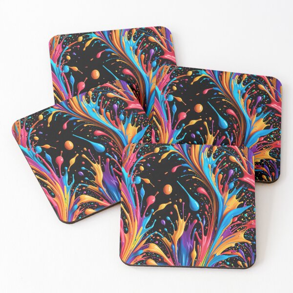 Item preview, Wild & Vibrant Paint Spill on Black designed and sold by gjsart.