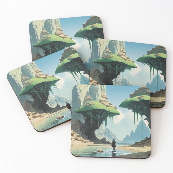 Item preview, Mystical Alien Trees in Surreal Desert Landscape - Fantasy Sci-Fi Art designed and sold by Antalahia.