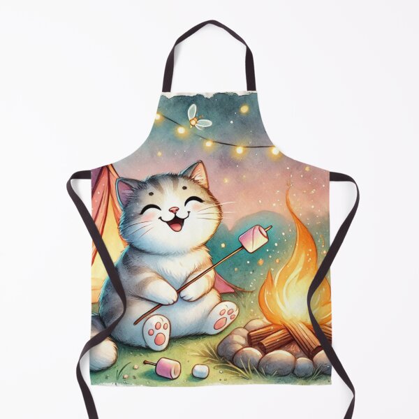 Item preview, Happiest Camping Cat Ever, Roasting Marshmallows! designed and sold by NoelaniArt.