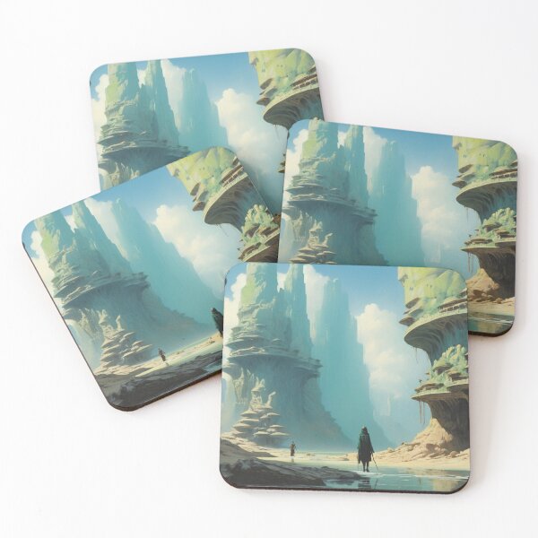 Item preview, Epic Fantasy Adventure in Alien Canyon - Surreal Sci-Fi Landscape Art designed and sold by Antalahia.