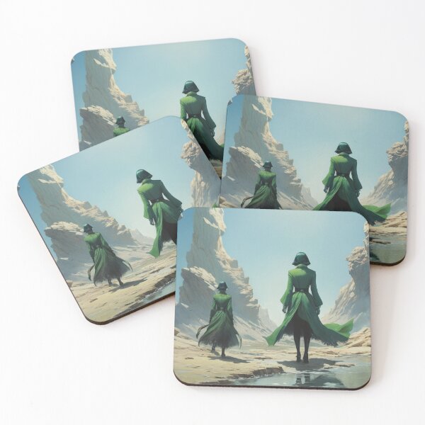 Item preview, Two Travelers in Surreal Desert Canyon - Mystical Fantasy Adventure Art designed and sold by Antalahia.
