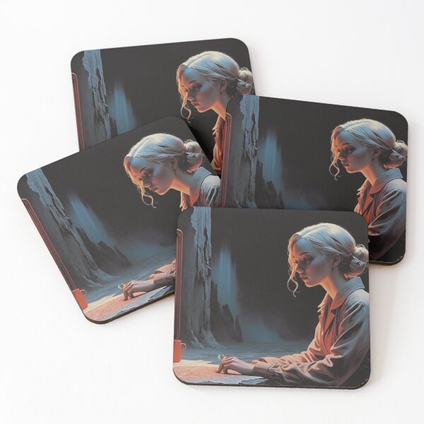Item preview, Mysterious Woman in Sci-Fi Lab with Retro Technology - Surreal Fantasy Art designed and sold by Antalahia.