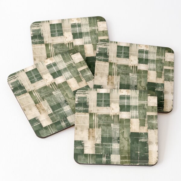 Item preview, Christmas Grunge Plaid Green & Beige designed and sold by gjsart.
