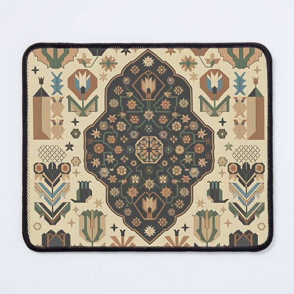 Item preview, Vintage Afghan Rug Design – 17th Century Inspired Floral and Geometric Pattern designed and sold by asbno19.