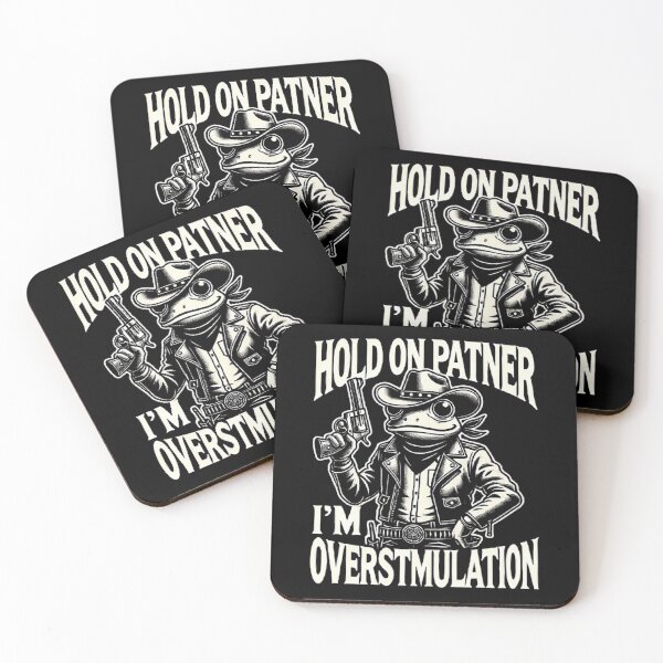 Item preview, ‏Hold On Partner I’m Overstimulated – Quirky Cowboy Frog Design designed and sold by love3617.