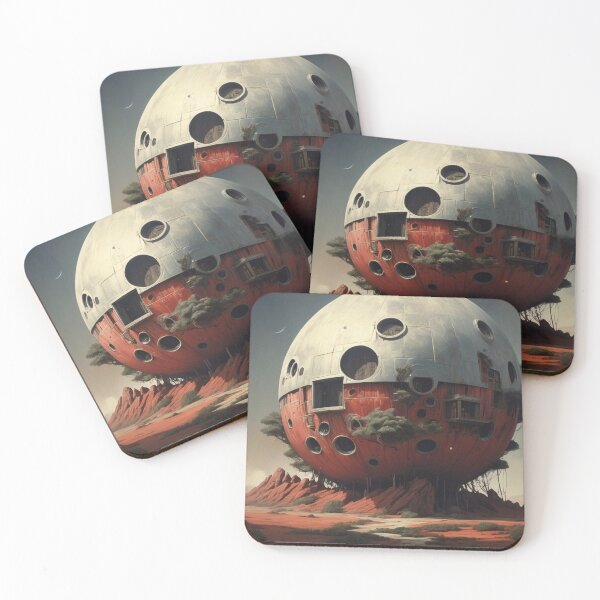 Item preview, Retro-Futuristic Sphere House in Alien Desert - Surreal Sci-Fi Landscape designed and sold by Antalahia.