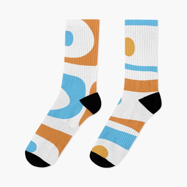 Item preview, Mid Century Modern Abstract Piquet Blue Orange White Modernist Pattern designed and sold by kierkegaard.