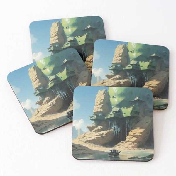 Item preview, Ancient Desert Fortress with Alien Architecture – Surreal Sci-Fi Art designed and sold by Antalahia.