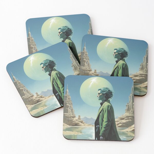 Item preview, Cosmic Explorer in Alien Desert – Surreal Sci-Fi Landscape Art designed and sold by Antalahia.
