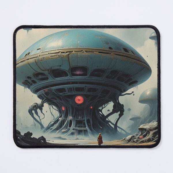 Item preview, Alien World Exploration – Mysterious Futuristic Structures in Sci-Fi Landscape designed and sold by Antalahia.