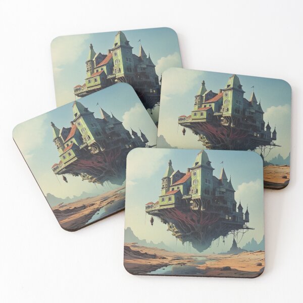 Item preview, Floating Mansion in a Surreal Desert Landscape – Fantasy Art designed and sold by Antalahia.