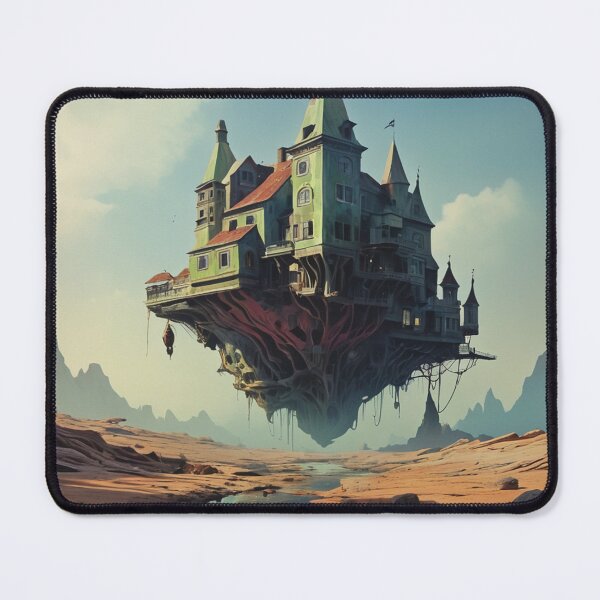 Item preview, Floating Mansion in a Surreal Desert Landscape – Fantasy Art designed and sold by Antalahia.