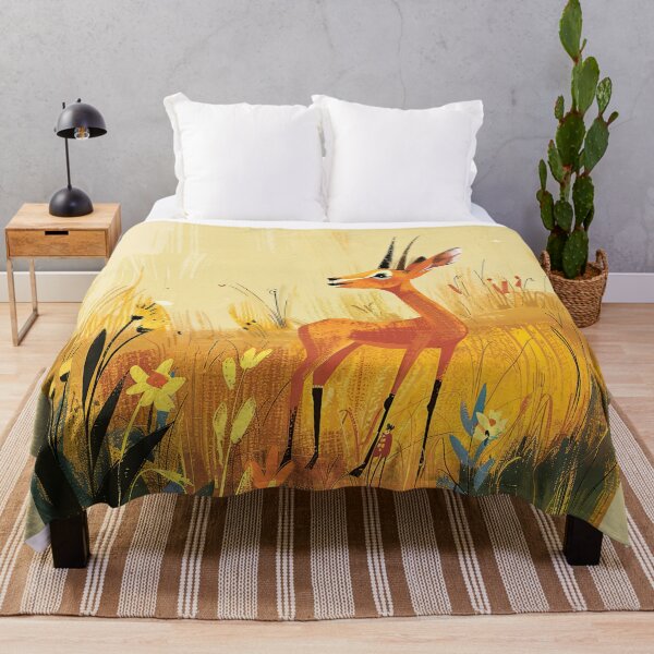 Item preview, Antílope en un prado con flores. designed and sold by adamcr.