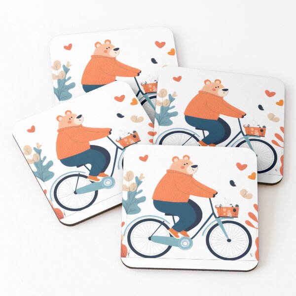 Item preview, Cute Bear on a Bicycle - Colorful SVG Illustration designed and sold by DrRoza.