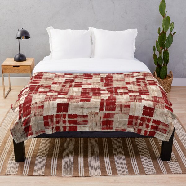 Item preview, Christmas Grunge Plaid Red & Beige designed and sold by gjsart.
