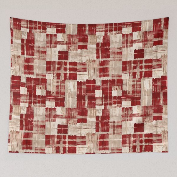 Item preview, Christmas Grunge Plaid Red & Beige designed and sold by gjsart.
