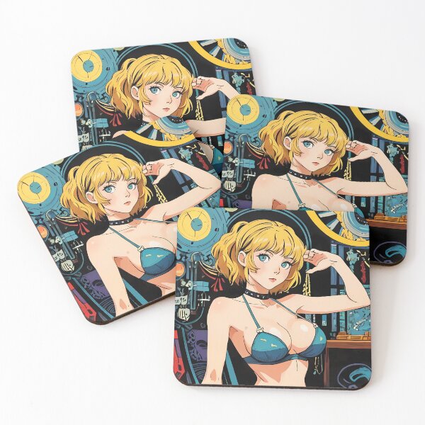 Item preview, Futuristic Anime Girl in Vibrant Mechanical World: Sci-Fi Style with Abstract Tech Patterns designed and sold by marvinismyname.