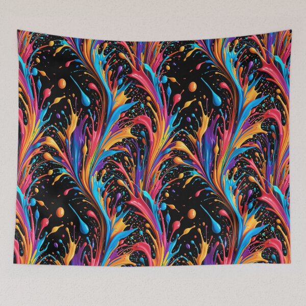 Item preview, Wild & Vibrant Paint Spill on Black designed and sold by gjsart.
