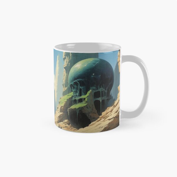 Item preview, Futuristic Canyon with Giant Sphere – Surreal Sci-Fi Landscape Art designed and sold by Antalahia.