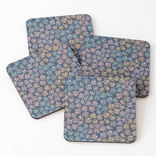 Item preview, Florette Daisy Floral Pattern - Dusk, Dust, Rose, Melon, Sky, Gold designed and sold by Irene Estelle.