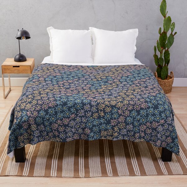 Item preview, Florette Daisy Floral Pattern - Dusk, Dust, Rose, Melon, Sky, Gold designed and sold by Irene Estelle.