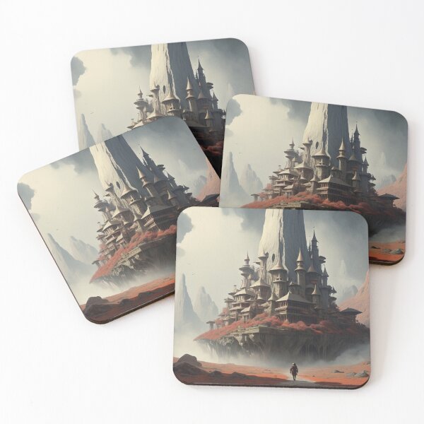 Item preview, Floating Fantasy Citadel – Surreal Mountain Fortress Art designed and sold by Antalahia.