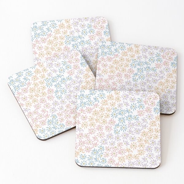 Item preview, Florette Daisy Floral Pattern - Snow, Melon, Rose, Dust, Sky, Gold designed and sold by Irene Estelle.