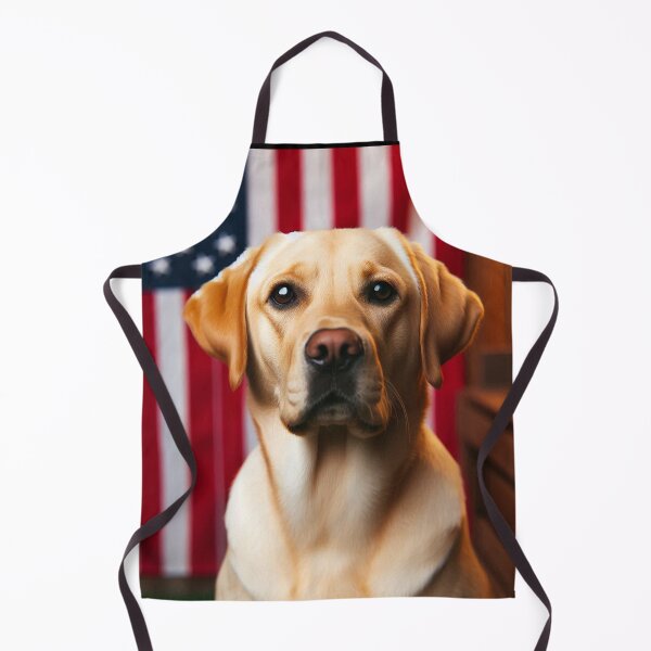 Item preview, Patriotic Yellow Labrador Retriever Dog with USA Flag designed and sold by bonnieleigh6902.