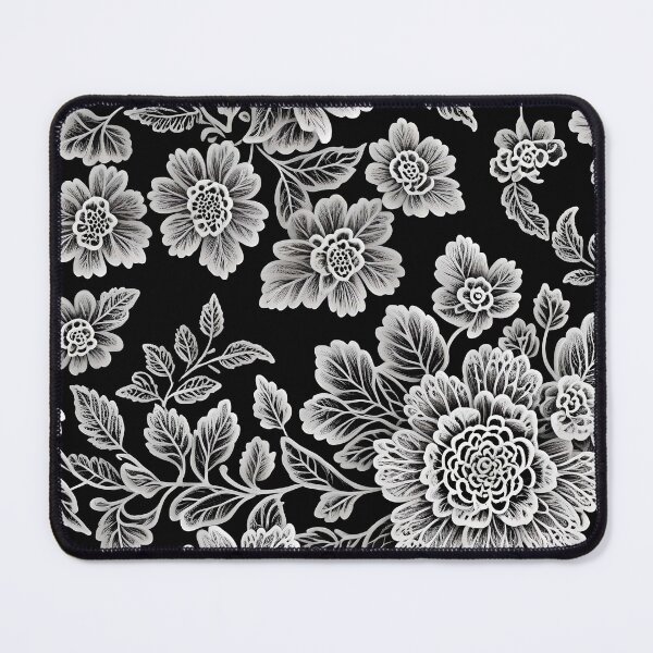 Item preview, White Floral Lace on Black designed and sold by gjsart.