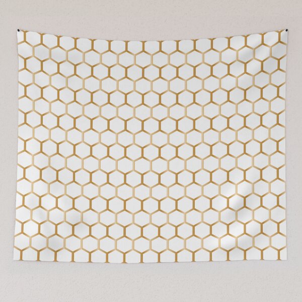 Item preview, 65 MCMLXV White and Gold Honeycomb Pattern designed and sold by 65 MCMLXV.