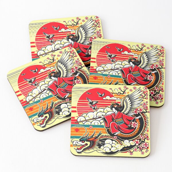 Item preview, Retro Japanese Dragon and Rising Sun Image designed and sold by neildoch.