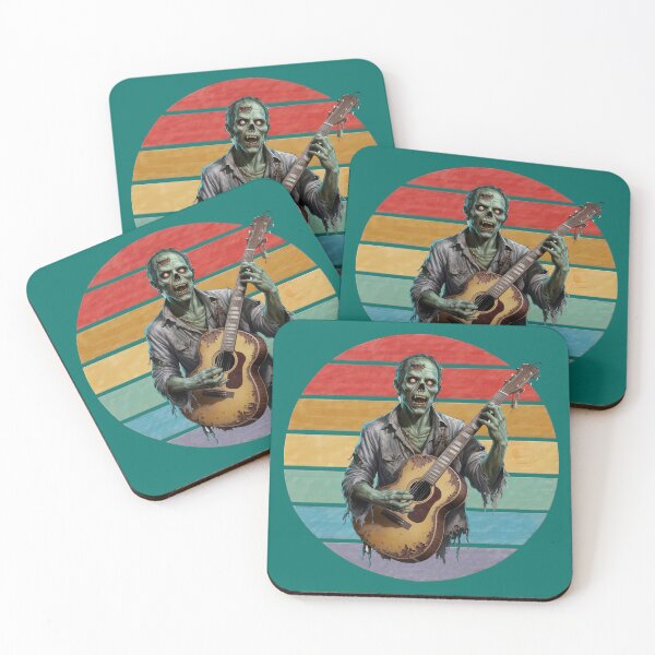 Item preview, Zombie Guitarist Retro Sunset designed and sold by tawscolors.