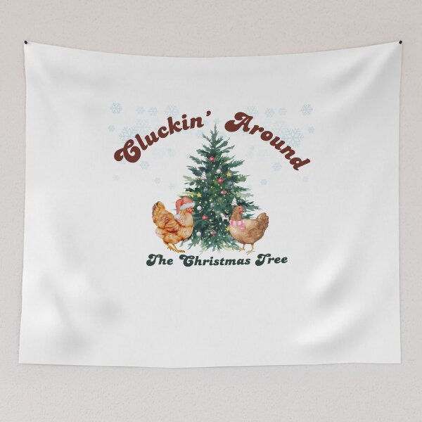 Item preview, Chickens around the Christmas Tree designed and sold by fiabug.
