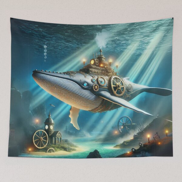 Item preview, Steampunk Fin Whale designed and sold by Sillytoe.