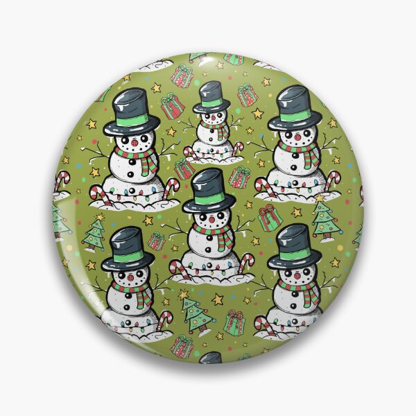 Item preview, CHappy Christmas Snowmen on Old Olive Green designed and sold by Jessica Erin.