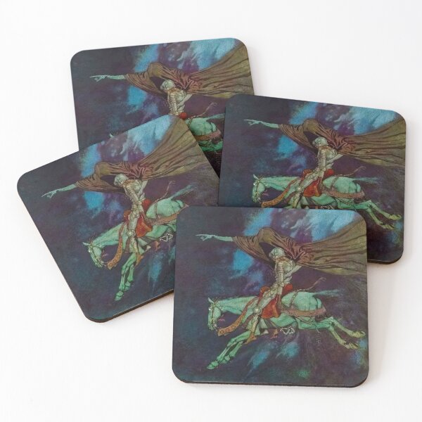 Item preview, Valley of the Shadow - Edmund Dulac, Death Grim Reaper Directing Knight Eldorado 1909 designed and sold by Maljonic.