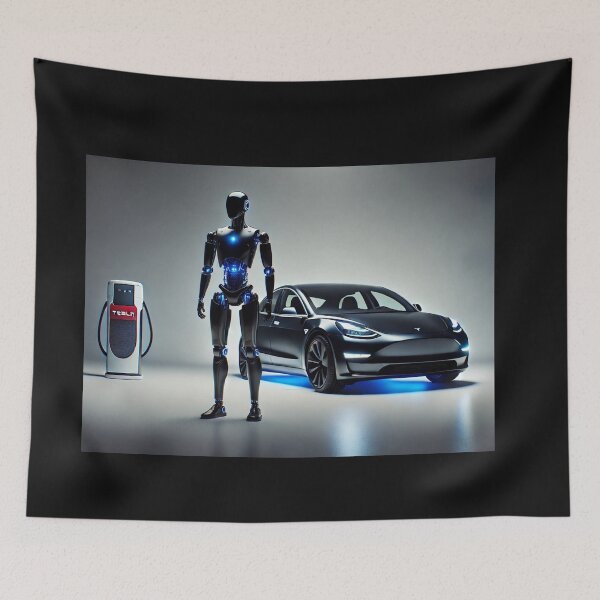 Item preview, tesla bot designed and sold by TEEJAMBOREE.