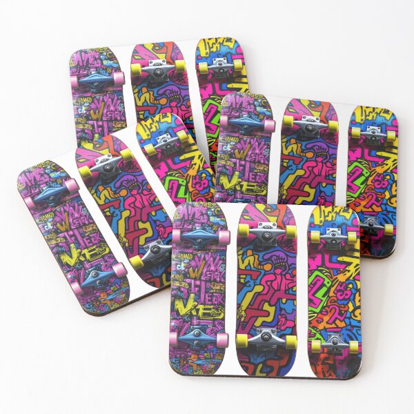 Item preview, Three aesthetic skateboard graphics featuring retro 90s style, bold colors, and vintage appeal for unique deck designs designed and sold by Jasava Shop.