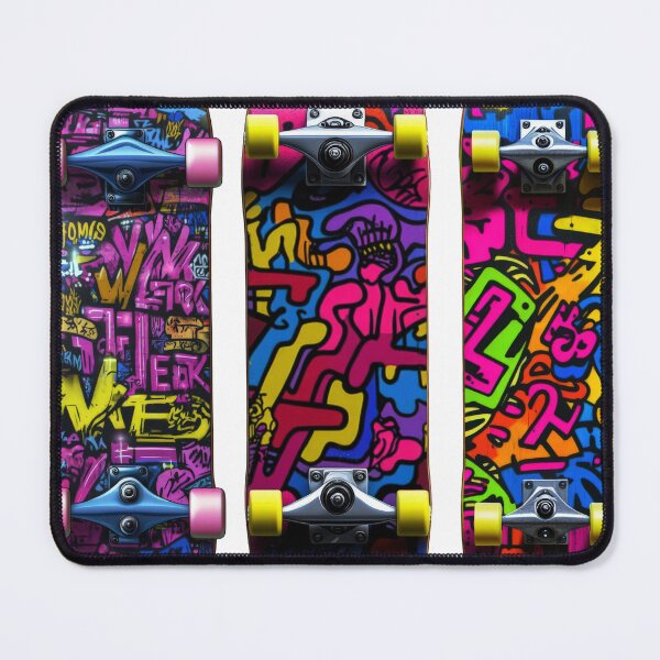 Item preview, Three aesthetic skateboard graphics featuring retro 90s style, bold colors, and vintage appeal for unique deck designs designed and sold by Jasava Shop.