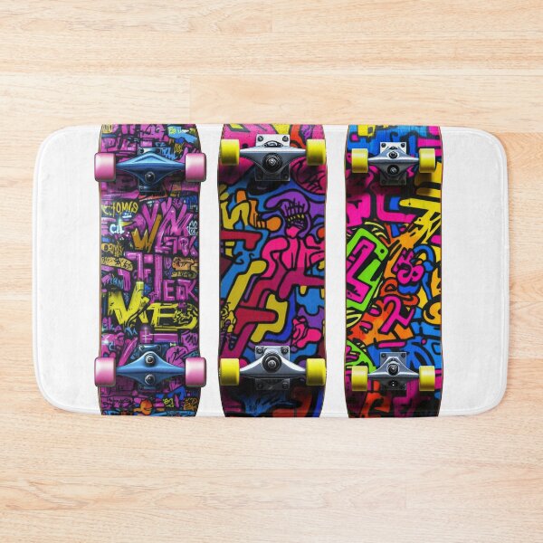 Item preview, Three aesthetic skateboard graphics featuring retro 90s style, bold colors, and vintage appeal for unique deck designs designed and sold by Jasava Shop.
