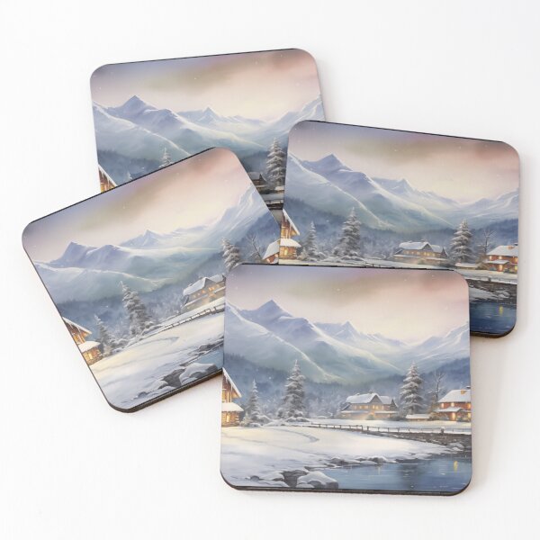 Item preview, Peaceful Snowy Village designed and sold by lostinpixels.