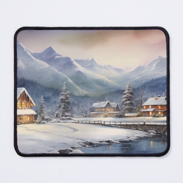 Item preview, Peaceful Snowy Village designed and sold by lostinpixels.
