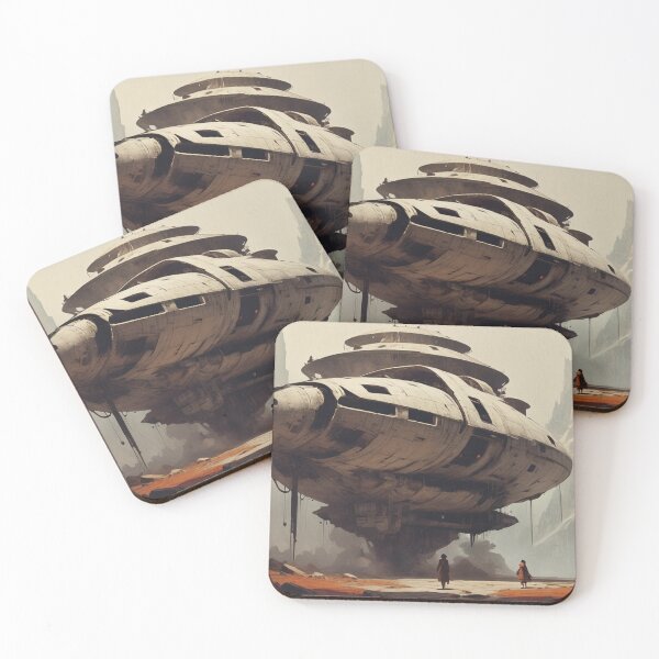 Item preview, Abandoned Sci-Fi Spaceship in Alien Landscape | Futuristic Adventure Art designed and sold by Antalahia.