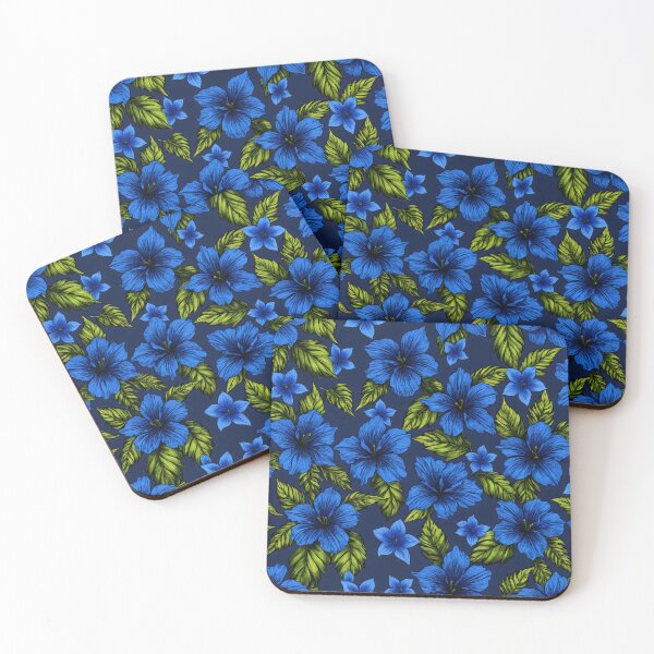 Item preview, Vibrant Blue Floral Pattern with Lush Green  designed and sold by Rostislav Bouda.