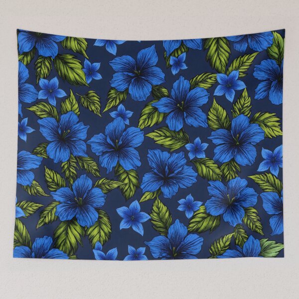 Item preview, Vibrant Blue Floral Pattern with Lush Green  designed and sold by Rostislav Bouda.