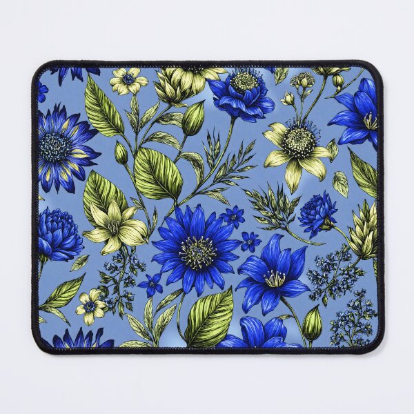 Item preview, Vibrant Floral Design Colorful Blue Yellow designed and sold by Rostislav Bouda.
