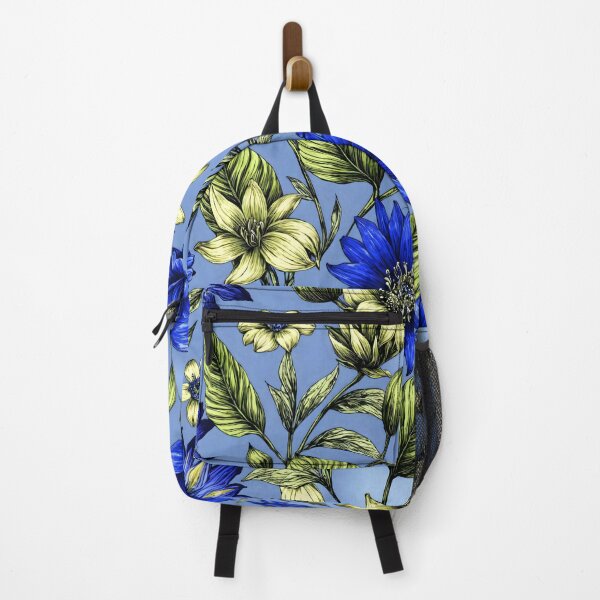 Item preview, Vibrant Floral Design Colorful Blue Yellow designed and sold by Rostislav Bouda.