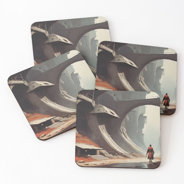 Item preview, Post-Apocalyptic Wanderer in Abandoned Industrial World | Sci-Fi Art Print designed and sold by Antalahia.