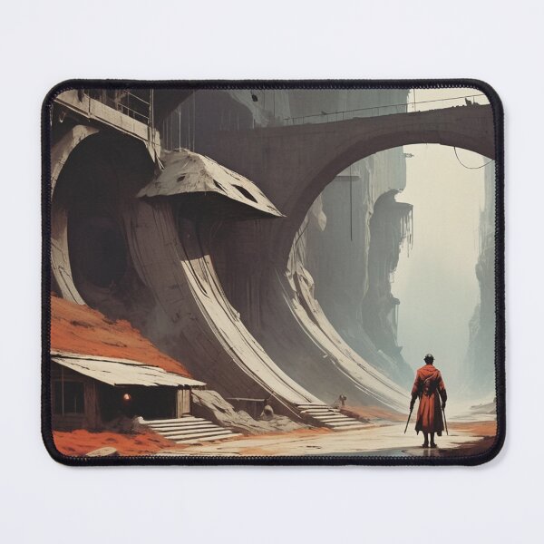 Item preview, Post-Apocalyptic Wanderer in Abandoned Industrial World | Sci-Fi Art Print designed and sold by Antalahia.