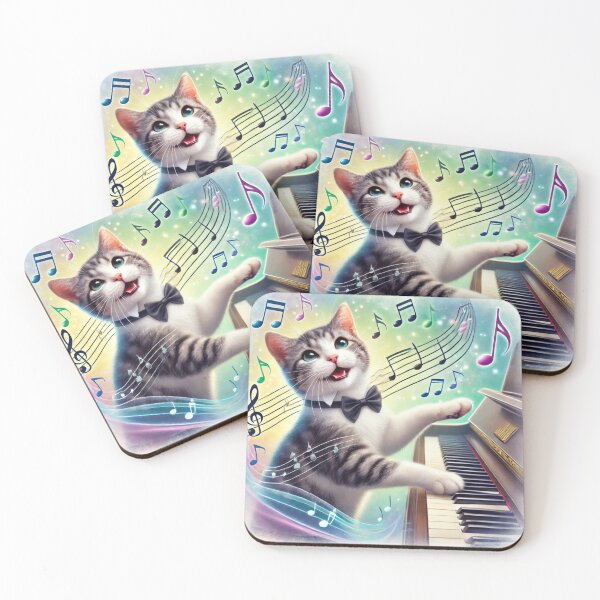 Item preview, Piano Kitten At Work! designed and sold by NoelaniArt.